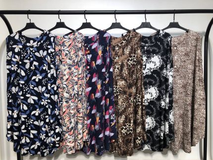 سارافون کلوش آستین حلقه ای یقه دکمه