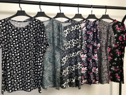 تیشرت ویسکوز یقه گرد پک طرح بندی دوم