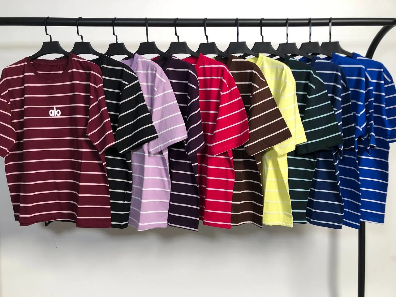 تیشرت باکسی راه راه چاپ الو