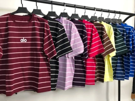 تیشرت باکسی راه راه چاپ الو