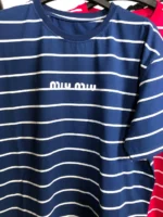 تیشرت باکسی راه راه چاپ میو میو