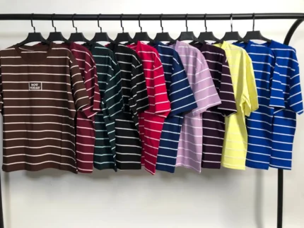 تیشرت باکسی راه راه چاپ نات تودی