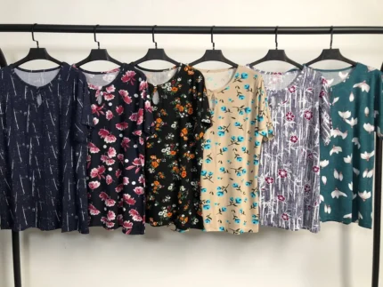 تیشرت ویسکوز یقه اشکی پک طرح بندی چهارم