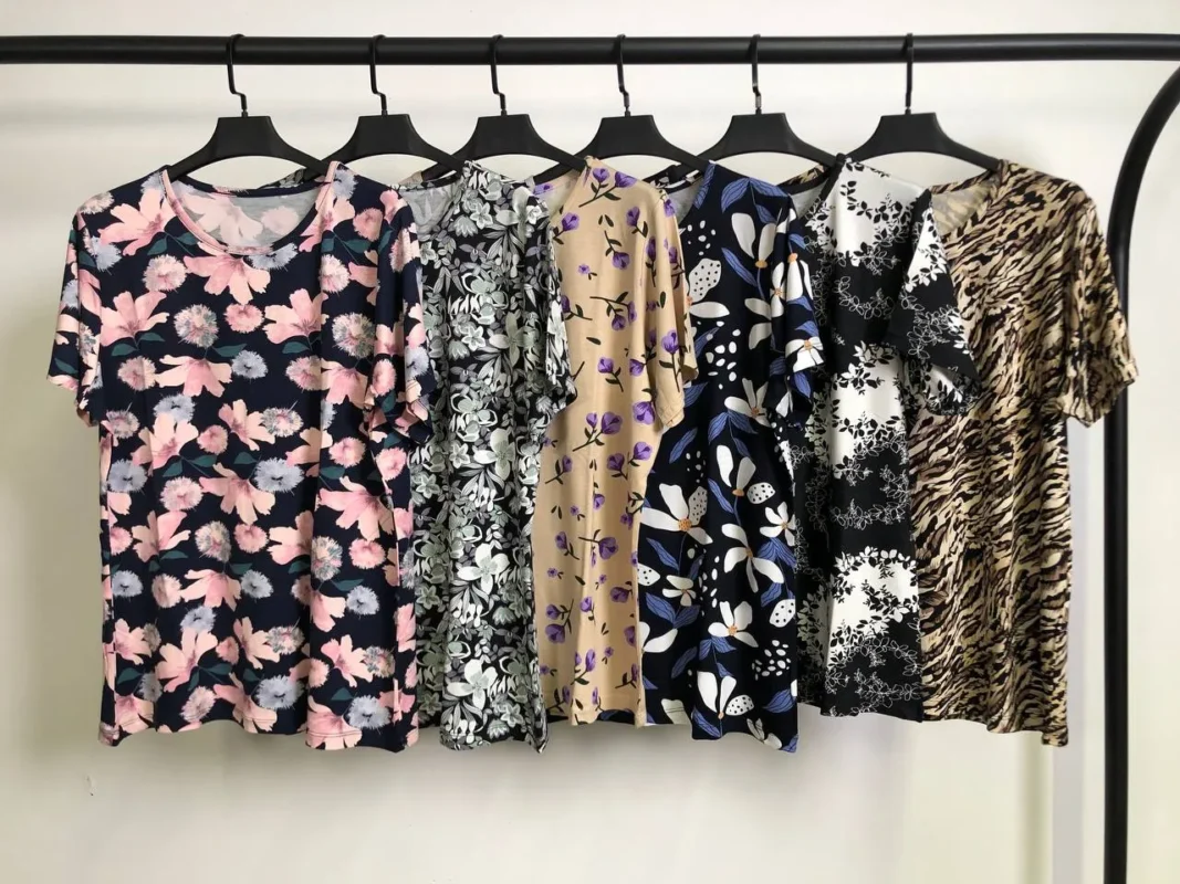 تیشرت ویسکوز یقه گرد پک ششم