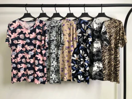 تیشرت ویسکوز یقه گرد پک ششم