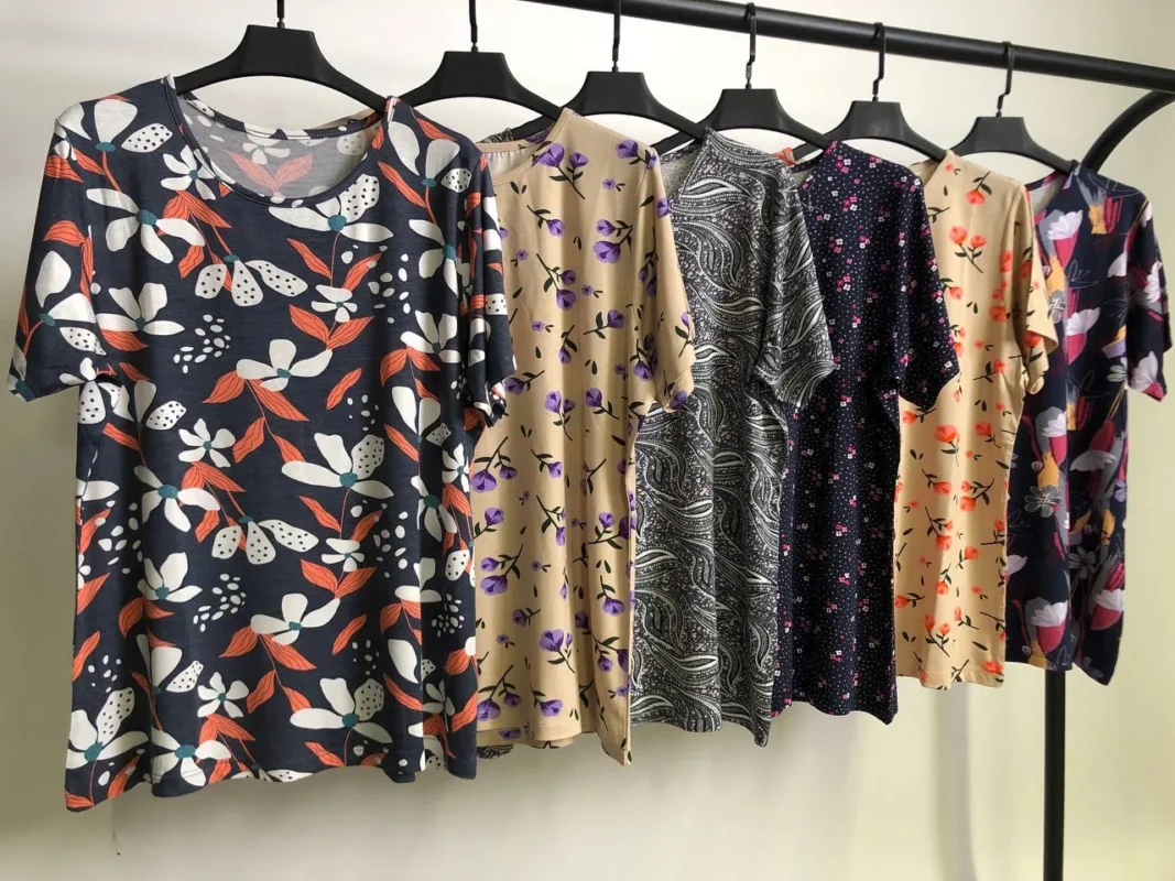 تیشرت ویسکوز یقه گرد پک طرح بندی دوم