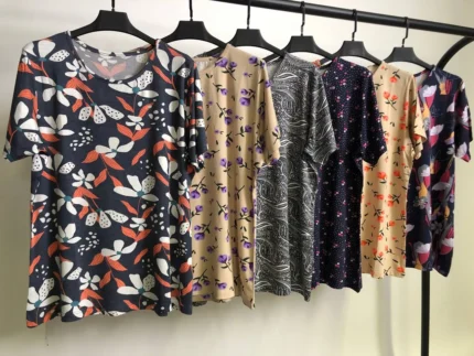 تیشرت ویسکوز یقه گرد پک طرح بندی دوم