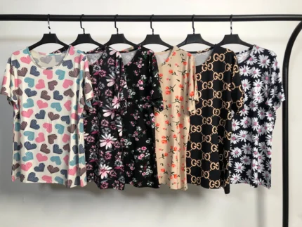 تیشرت ویسکوز یقه گرد پک طرح بندی سوم