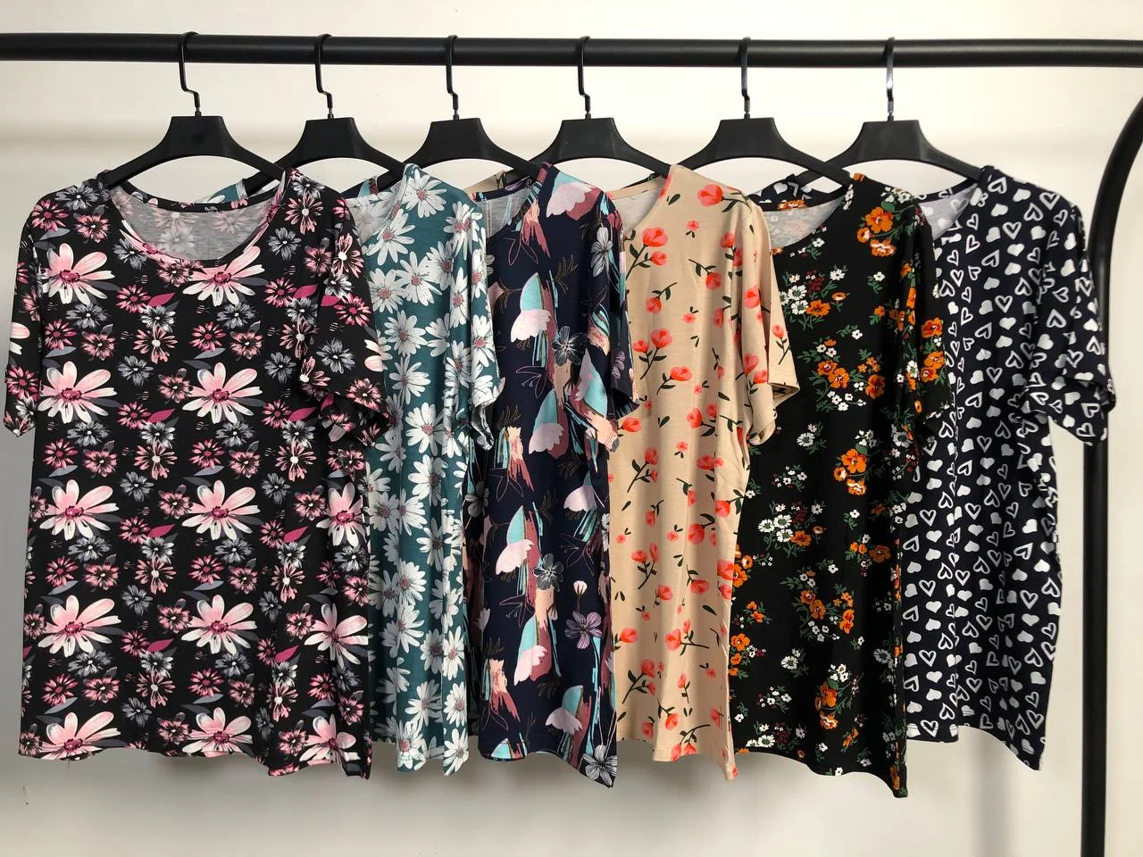 تیشرت ویسکوز یقه گرد پک طرح بندی هفتم