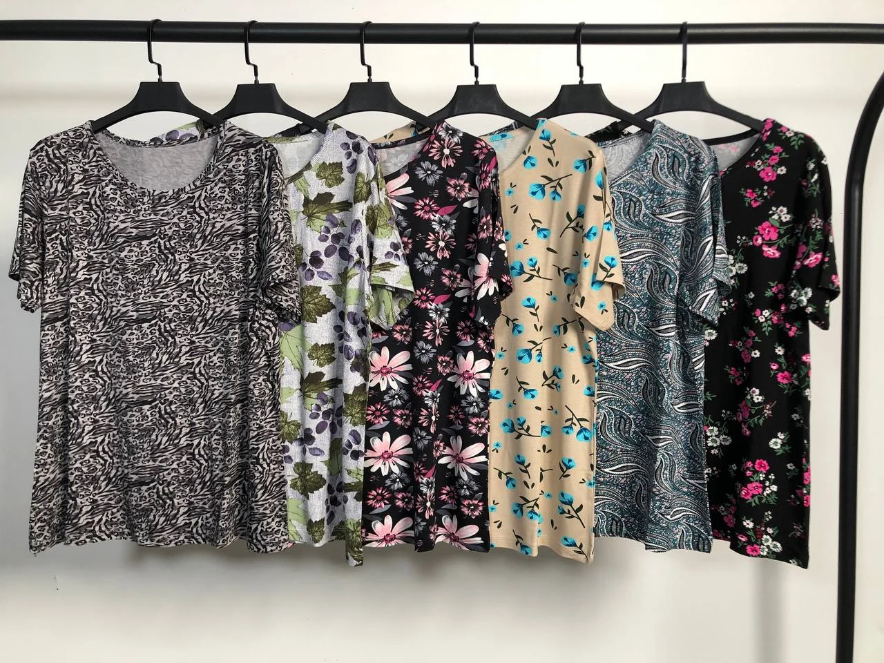 تیشرت ویسکوز یقه گرد پک طرح بندی پنجم