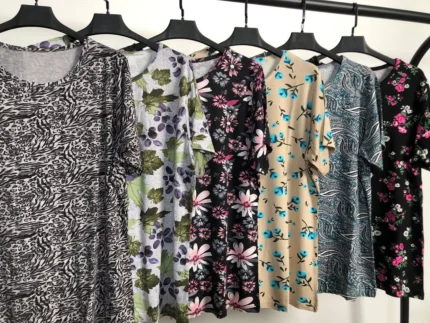 تیشرت ویسکوز یقه گرد پک طرح بندی پنجم