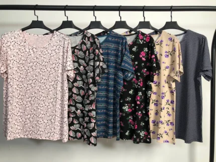 تیشرت ویسکوز یقه گرد پک بسته بندی چهارم