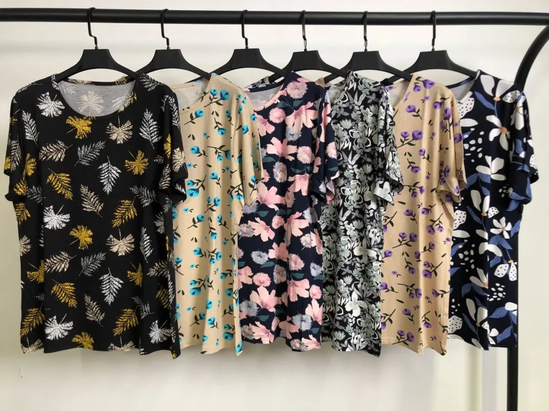 تیشرت ویسکوز یقه گرد پک پنجم