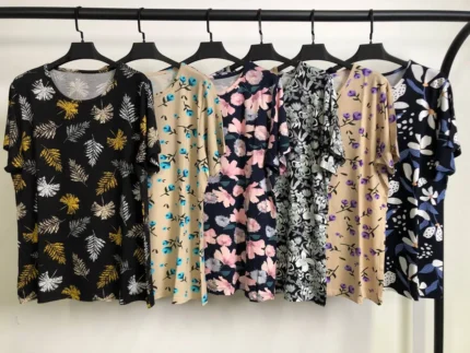 تیشرت ویسکوز یقه گرد پک پنجم