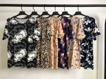 تیشرت ویسکوز یقه گرد پک چهارم