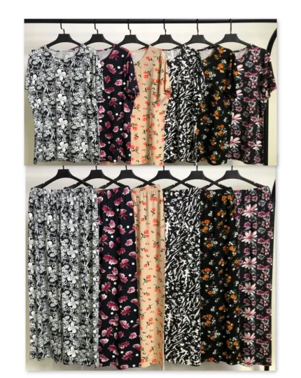 ست تیشرت و شلوار ویسکوز پک طرح بندی سوم