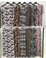 ست تیشرت و شلوار ویسکوز پک طرح بندی چهرم