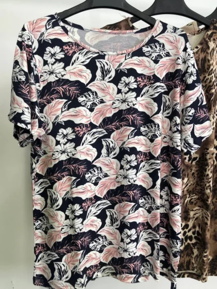 ست تیشرت و شلوار ویسکوز پک طرح بندی چهرم